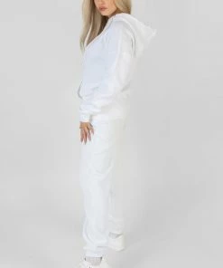 Kaiia OVERSIZED HOODIE WITH FRONT POCKET WHITE