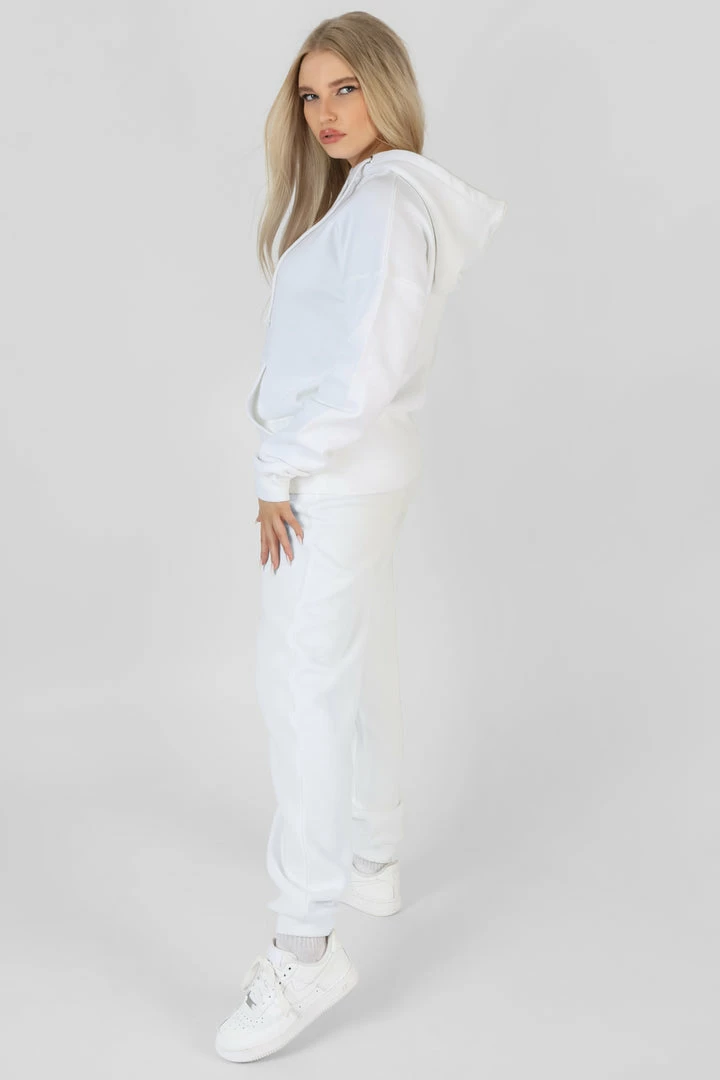 Kaiia OVERSIZED HOODIE WITH FRONT POCKET WHITE 4 Kaiia OVERSIZED HOODIE WITH FRONT POCKET WHITE