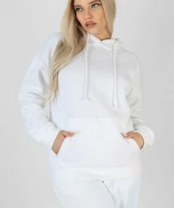 Kaiia OVERSIZED HOODIE WITH FRONT POCKET WHITE 9 Kaiia OVERSIZED HOODIE WITH FRONT POCKET WHITE