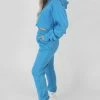 Kaiia OVERSIZED CROPPED SWEAT HOODIE BLUE
