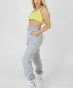 Kaiia RAW HEM SCOOP NECK CROP TOP LIME CLOTHING