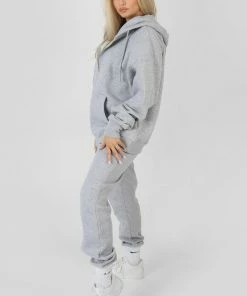 Kaiia OVERSIZED ZIP THROUGH HOODIE GREY MARL