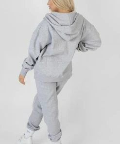 Kaiia OVERSIZED ZIP THROUGH HOODIE GREY MARL