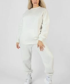 Kaiia TONAL EMBROIDERY JOGGERS ECRU