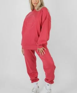 Kaiia TONAL EMBROIDERY JOGGERS CORAL 10 Kaiia TONAL EMBROIDERY JOGGERS CORAL