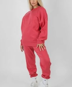 Kaiia TONAL EMBROIDERY JOGGERS CORAL 11 Kaiia TONAL EMBROIDERY JOGGERS CORAL