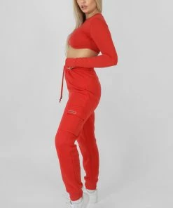 Kaiia CARGO JOGGERS RED