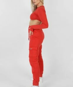 Kaiia CARGO JOGGERS RED