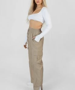 Kaiia RIBBED UNDERBUST SQUARE NECK CROP TOP WHITE