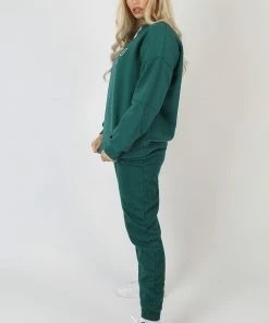 Kaiia MONACO EMBROIDERED SWEATSHIRT FOREST GREEN 9 Kaiia MONACO EMBROIDERED SWEATSHIRT FOREST GREEN