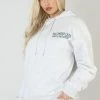 Kaiia CLOTHING EMBROIDERED WAVE SLOGAN OVERSIZED HOODIE OATMEAL MARL