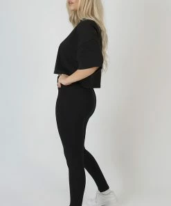 Kaiia AUCKLAND SLOGAN CROP TOP BLACK