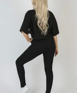 Kaiia AUCKLAND SLOGAN CROP TOP BLACK