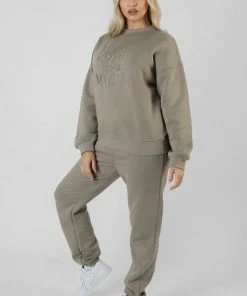 Kaiia CLOTHING 90S OVERSIZED JOGGERS KHAKI