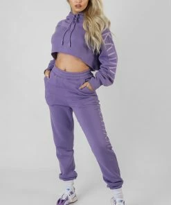 KAIIA SLOGAN CROPPED HOODIE VIOLET 9 KAIIA SLOGAN CROPPED HOODIE VIOLET