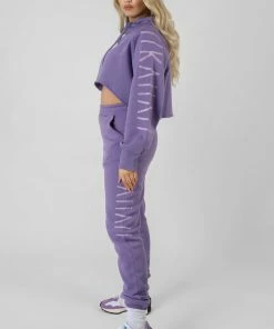 KAIIA SLOGAN CROPPED HOODIE VIOLET 12 KAIIA SLOGAN CROPPED HOODIE VIOLET