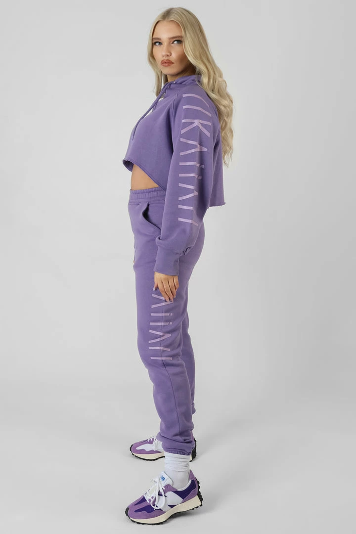 KAIIA SLOGAN CROPPED HOODIE VIOLET 7 KAIIA SLOGAN CROPPED HOODIE VIOLET