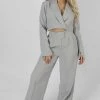 Kaiia TAILORED BOXY CROPPED BLAZER GREY CLOTHING