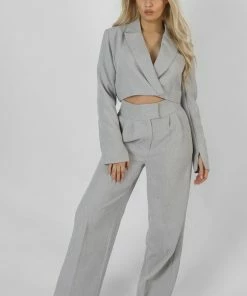 Kaiia TAILORED WIDE LEG TROUSER GREY