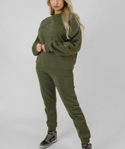 Kaiia CLOTHING SEAM FRONT 90S JOGGERS KHAKI