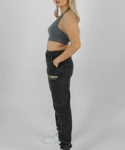 Kaiia SUPER CROPPED HALTER NECK RIBBED CROP TOP DARK GREY