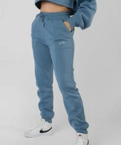 Kaiia BE YOUR OWN MUSE WAVE PRINT JOGGERS BLUE