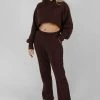 CLOTHING KAIIA TONAL EMBROIDERED JOGGERS DARK BROWN