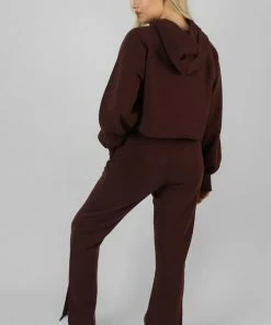 CLOTHING KAIIA TONAL EMBROIDERED JOGGERS DARK BROWN 10 CLOTHING KAIIA TONAL EMBROIDERED JOGGERS DARK BROWN