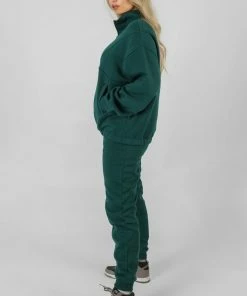 Kaiia CLOTHING SEAM FRONT 90S JOGGERS FOREST GREEN