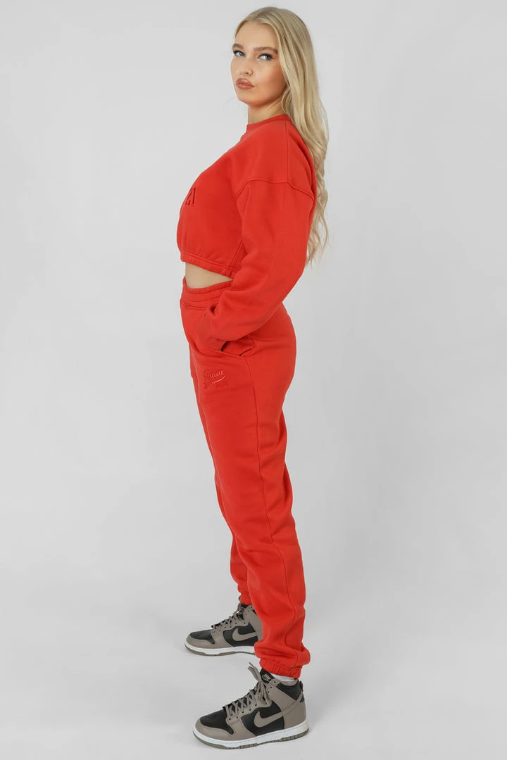 Kaiia CLOTHING VARSITY TONAL SWEATSHIRT FLAME RED 5 Kaiia CLOTHING VARSITY TONAL SWEATSHIRT FLAME RED