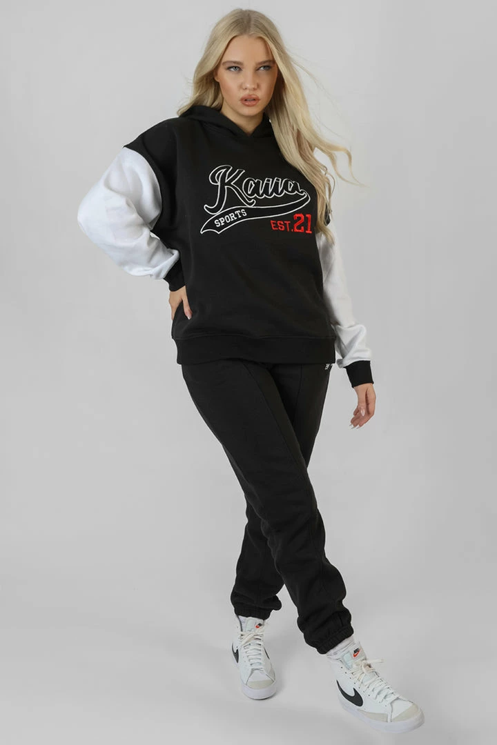 Kaiia VARSITY SEAM FRONT 90'S JOGGERS BLACK CLOTHING 4 Kaiia VARSITY SEAM FRONT 90'S JOGGERS BLACK CLOTHING