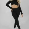 Kaiia ATHLEISURE HIGH NECK UNDERBUST TOP BLACK 2 Kaiia ATHLEISURE HIGH NECK UNDERBUST TOP BLACK