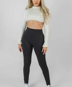 KAIIA PREMIUM RIB SEAMLESS LEGGINGS INK CLOTHING