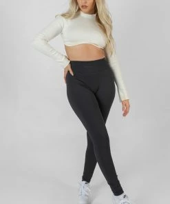 KAIIA PREMIUM RIB SEAMLESS LEGGINGS INK CLOTHING