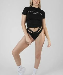 Kaiia CLOTHING SLOGAN LOUNGE T-SHIRT BLACK