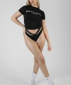 Kaiia CLOTHING SLOGAN LOUNGE T-SHIRT BLACK