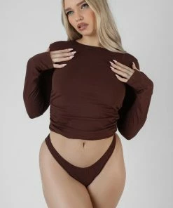Kaiia CLOTHING V FRONT KNICKER CHOCOLATE 10 Kaiia CLOTHING V FRONT KNICKER CHOCOLATE