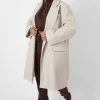 Kaiia CLOTHING LONGLINE OVERSIZED WOOL COAT STONE