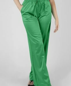 Kaiia SATIN WIDE LEG TROUSERS GREEN CLOTHING