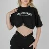 Kaiia CLOTHING MELBOURNE BULL RING HEM CROPPED T-SHIRT BLACK 2 Kaiia CLOTHING MELBOURNE BULL RING HEM CROPPED T-SHIRT BLACK