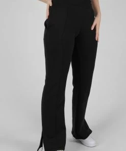 Kaiia CLOTHING STRAPPY WAIST STRAIGHT LEG JOGGERS BLACK