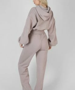 Kaiia TONAL EMBROIDERY WIDE LEG JOGGERS ASH CLOTHING