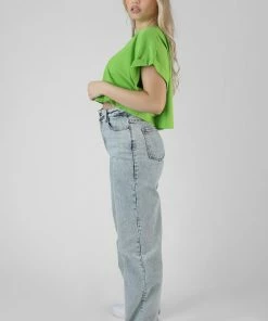 Kaiia BOXY OVERSIZED CROPPED T-SHIRT GREEN CLOTHING