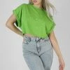 Kaiia BOXY OVERSIZED CROPPED T-SHIRT GREEN CLOTHING