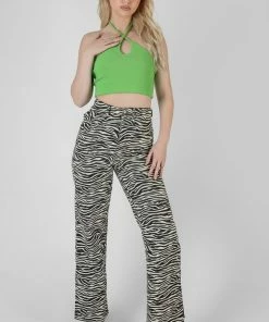 Kaiia KEYHOLE STRAPPY CROP TOP GREEN