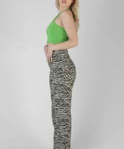 Kaiia KEYHOLE STRAPPY CROP TOP GREEN