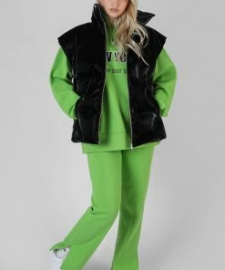 Kaiia HIGH SHINE HOLOGRAPHIC GILLET BLACK CLOTHING