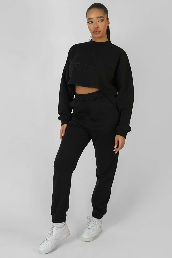 Kaiia SELF LOVE CLUB CROPPED SWEATSHIRT BLACK 4 Kaiia SELF LOVE CLUB CROPPED SWEATSHIRT BLACK