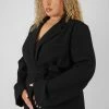 Kaiia CURVE OBI BELT BLAZER BLACK