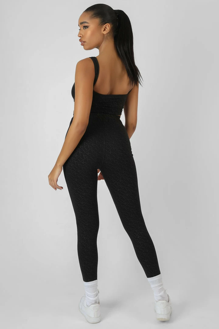 Kaiia CLOTHING REPEAT PRINT BRALET BLACK 8 Kaiia CLOTHING REPEAT PRINT BRALET BLACK